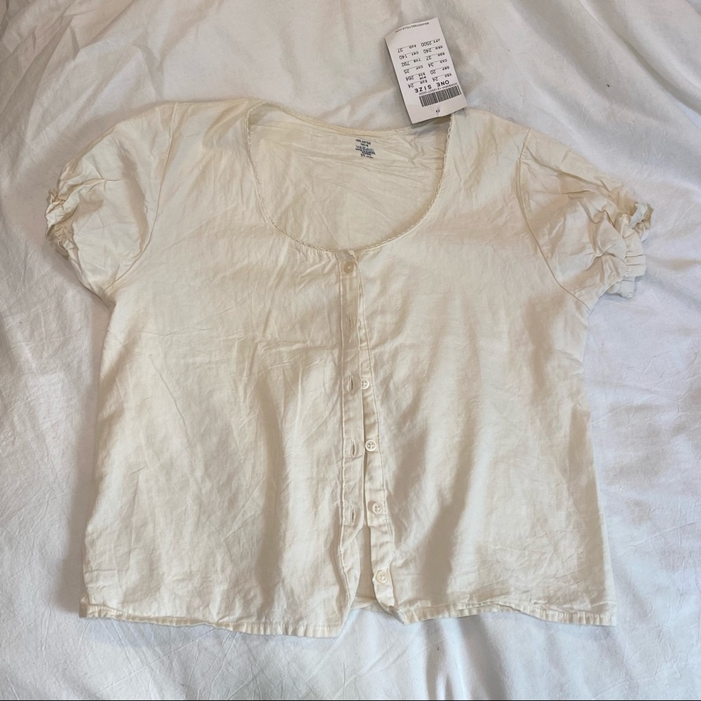 Brandy Melville ivory button shirt